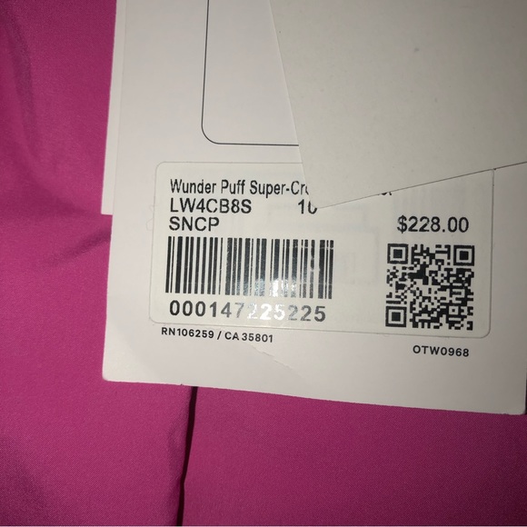 Lululemon NWT Sonic Pink,Wunder Puff Super Cropped Down Jacket,Size-10 - Picture 16 of 16